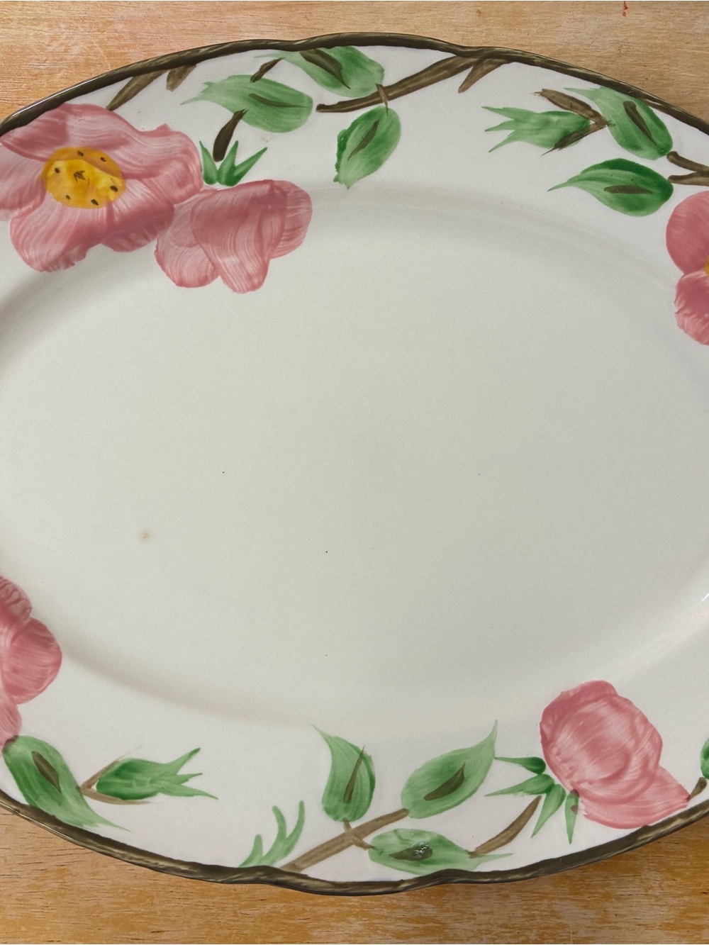 Vintage Franciscan Desert Rose 12" Oval Handled Serving Tray Made in ENGLAND.